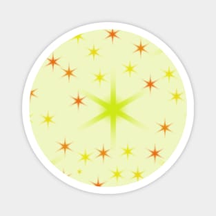 YELLOW ORANGE RED STARS PATTERN BACKGROUND Magnet